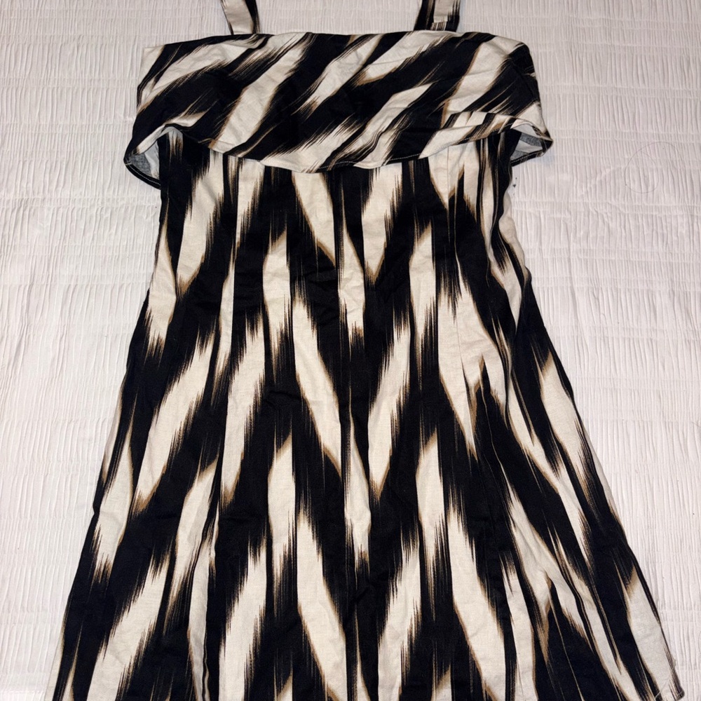 Banana Republic Black, Cream & Brown Striped Dress